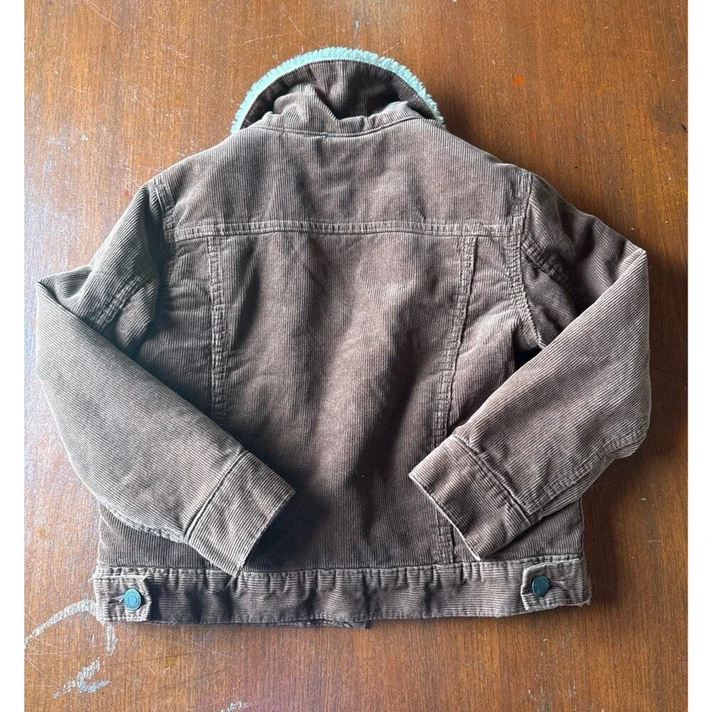 GAP KIDS brown corduroy sherpa lined jacket